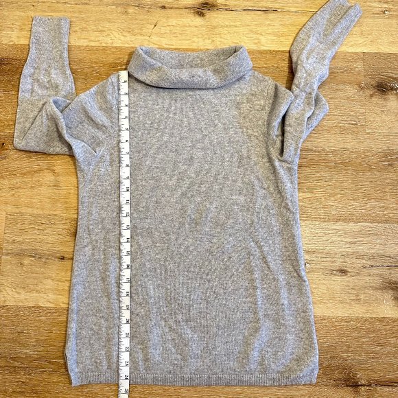 Talbots Women's Medium Pure Cashmere Sweater Heather Gray Turtleneck Top - Picture 7 of 10